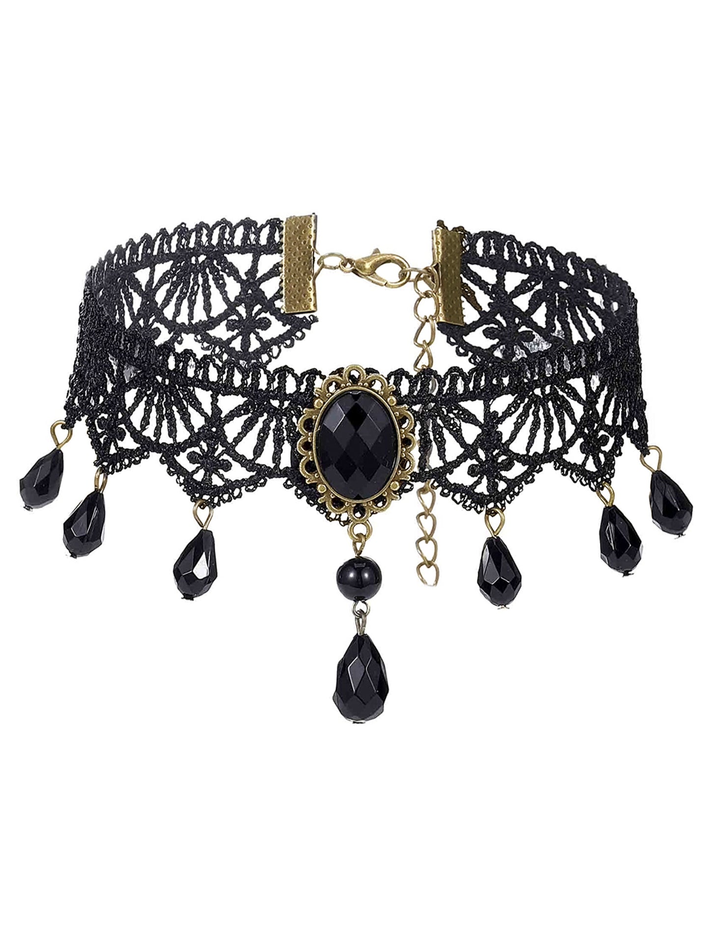 Yellow Chimes black choker necklace - trendy outfit enhancer