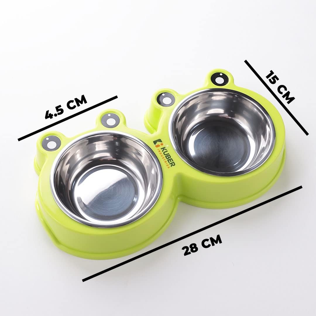 Kuber Industries dog food bowl - stylish green design