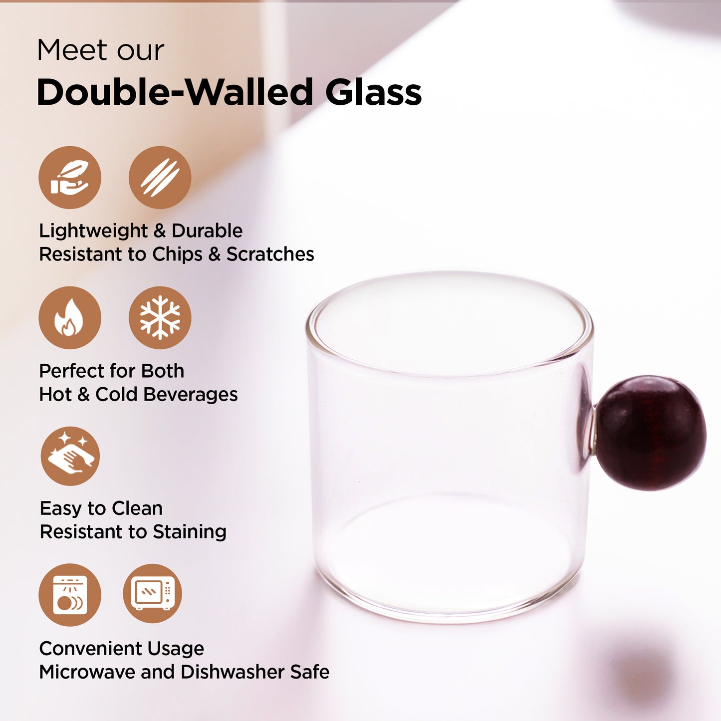 UMAI elegant transparent mugs - perfect gift for coffee lovers