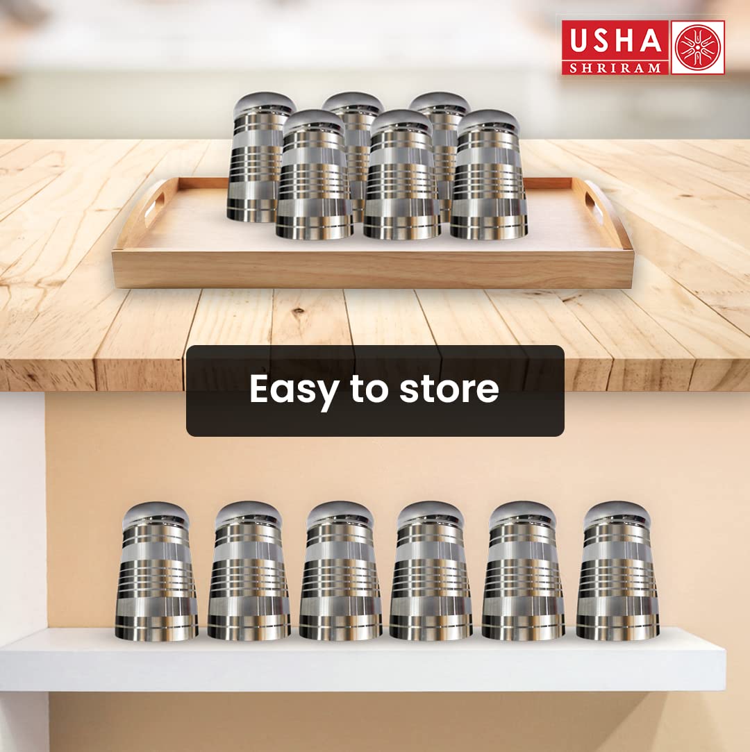 USHA SHRIRAM stainless steel glass set - elegant dining