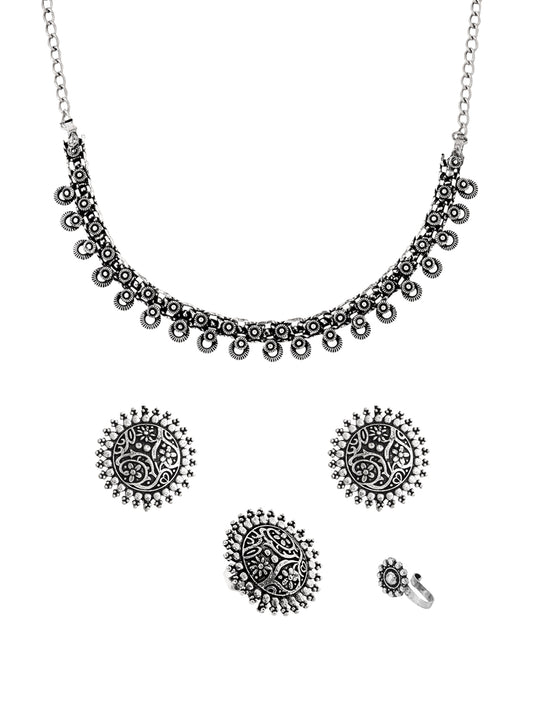 Yellow Chimes elegant silver set - women's everyday jewellery
