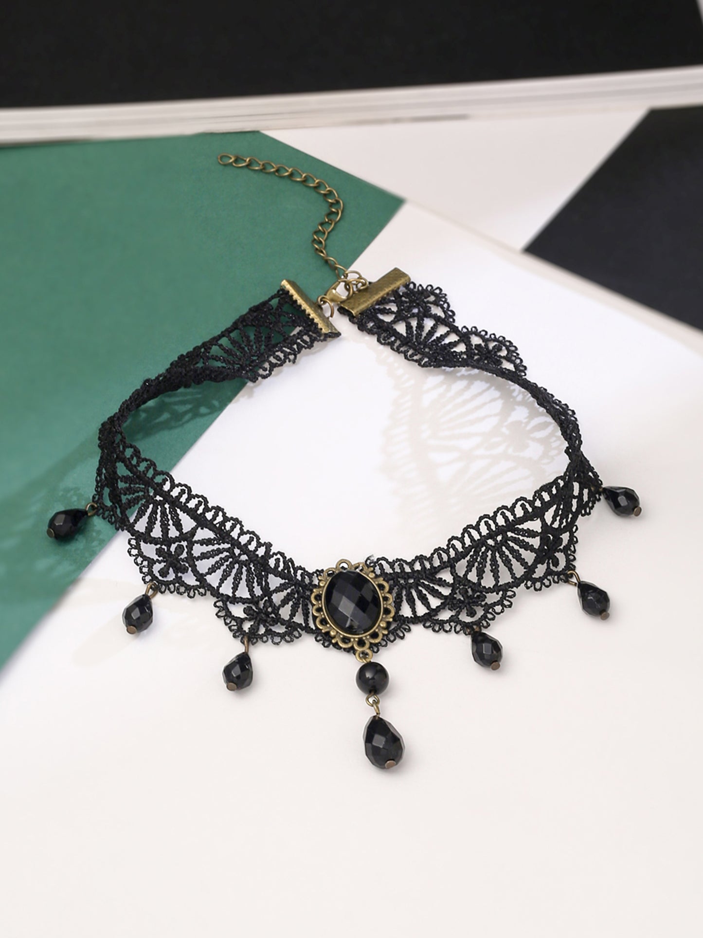 Yellow Chimes black choker necklace - festive celebration jewelry