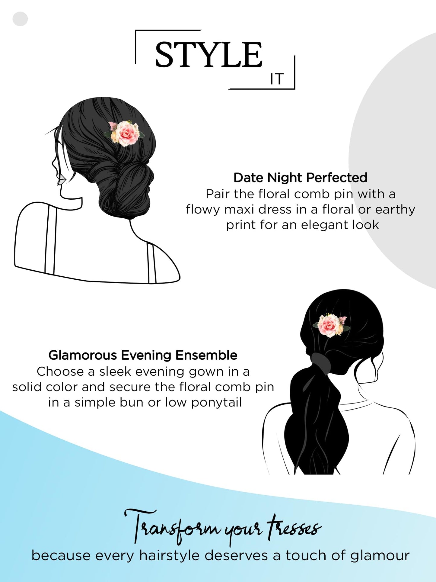 Yellow Chimes Floral Hair Pin - Bridal accessory for weddings