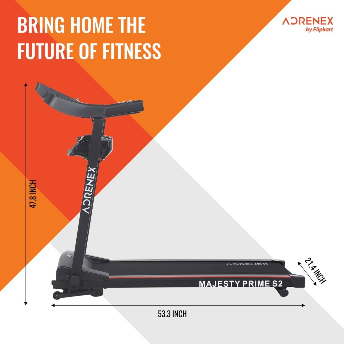 Reach Adrenex Majesty Prime S2 Treadmill - Home Gym Exercise
