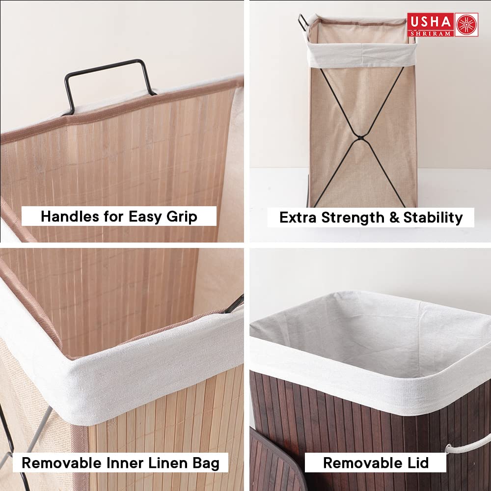 Usha Shriram laundry basket with lid - odor-free storage