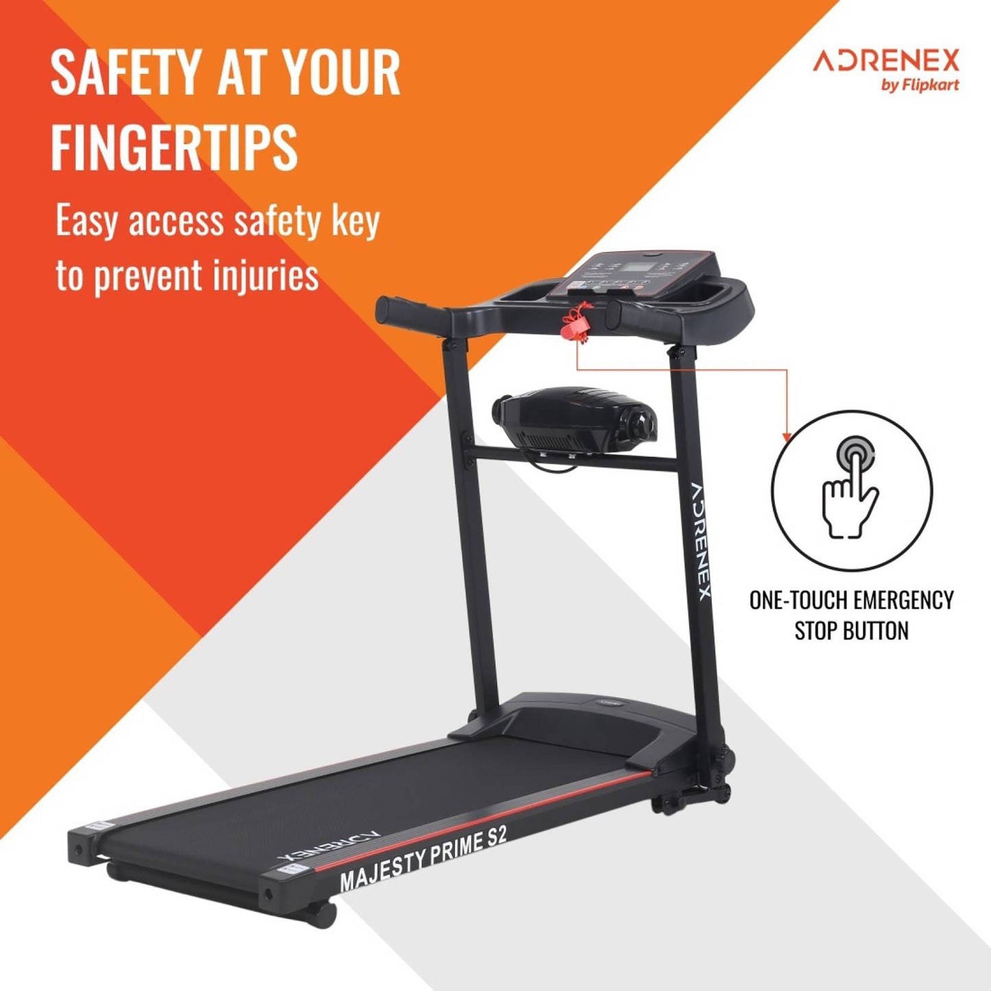 Reach Adrenex Majesty Prime S2 Treadmill - LCD Display