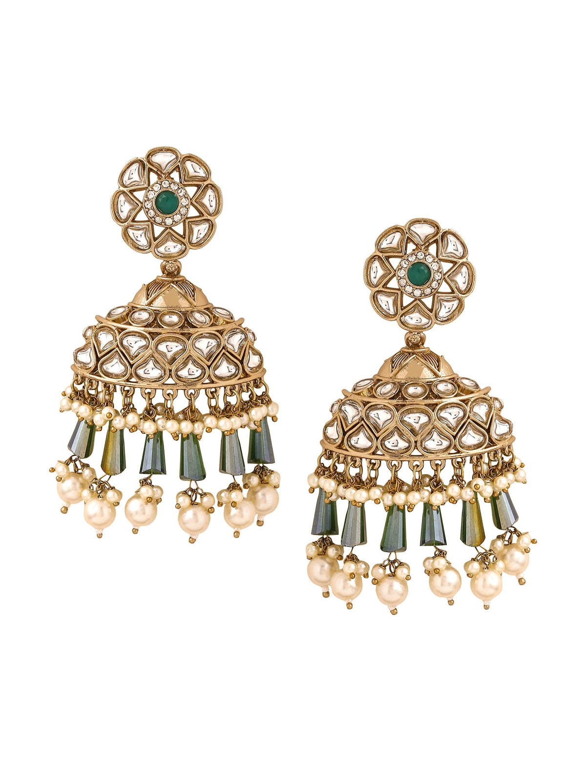 Yellow Chimes Chandbali Earrings - Traditional Ethnic Look