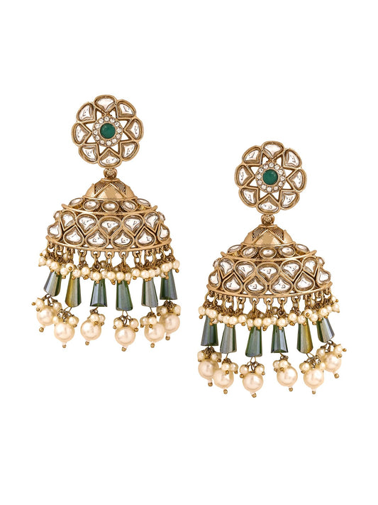 Yellow Chimes Chandbali Earrings - Traditional Ethnic Look