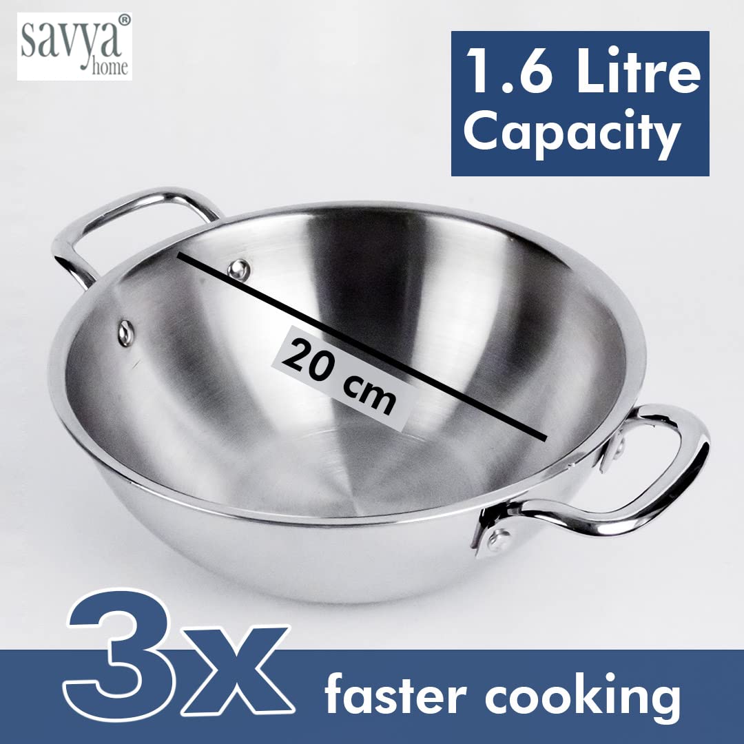 SAVYA HOME silver kadai - Perfect for outdoor cooking