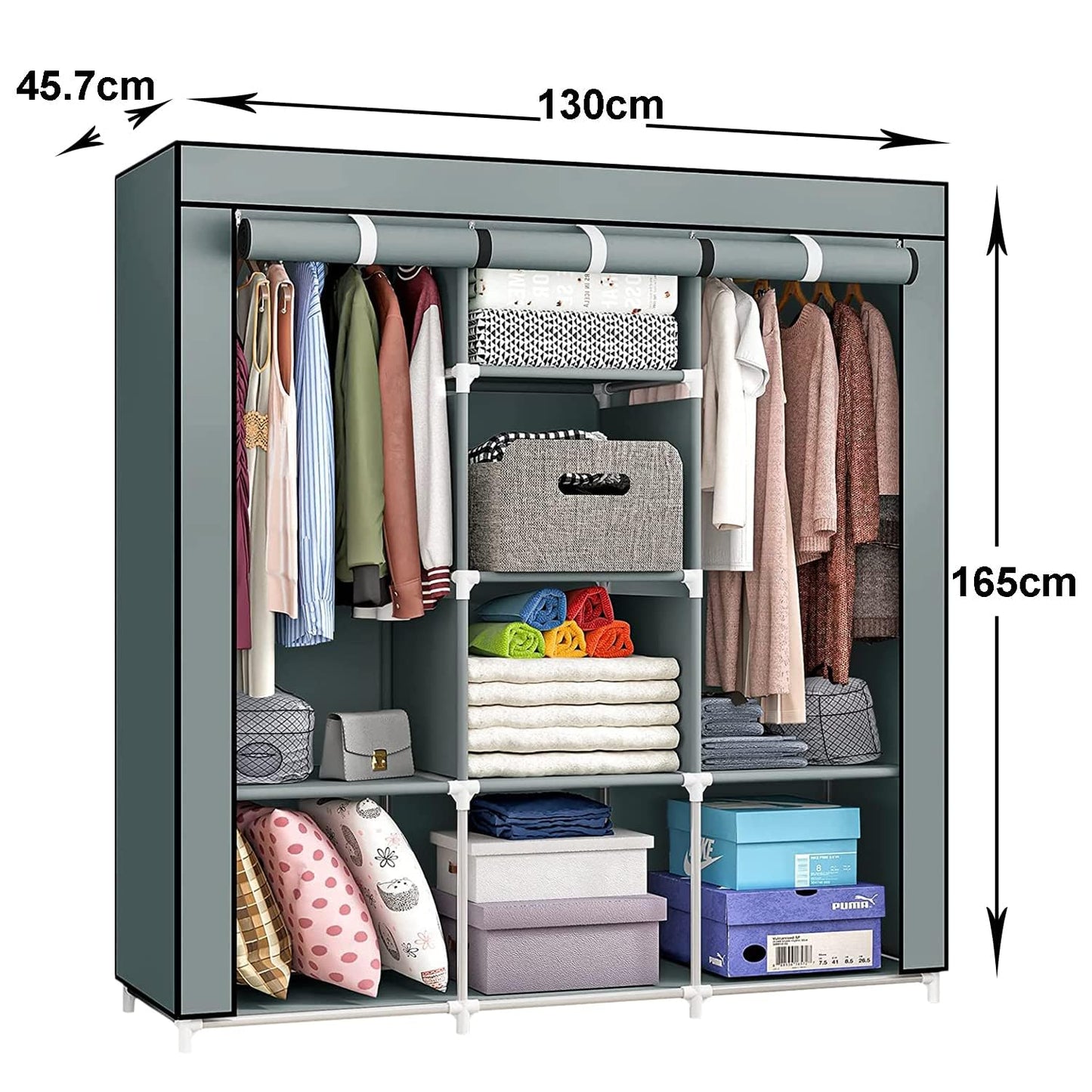 Kuber Industries Foldable Wardrobe - Space-saving organizer