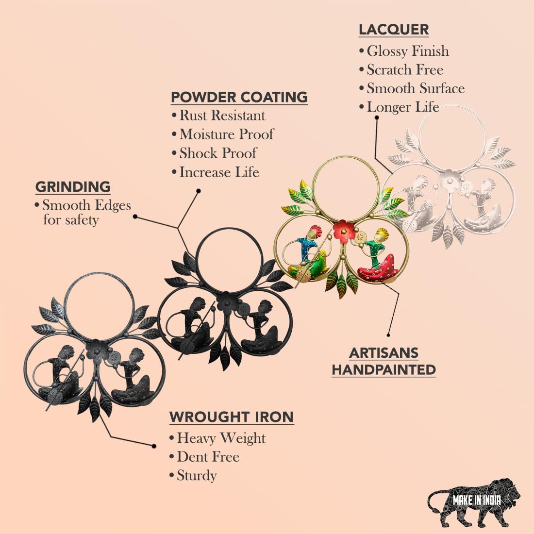 Ekhasa large wall clock - Unique living room centerpiece