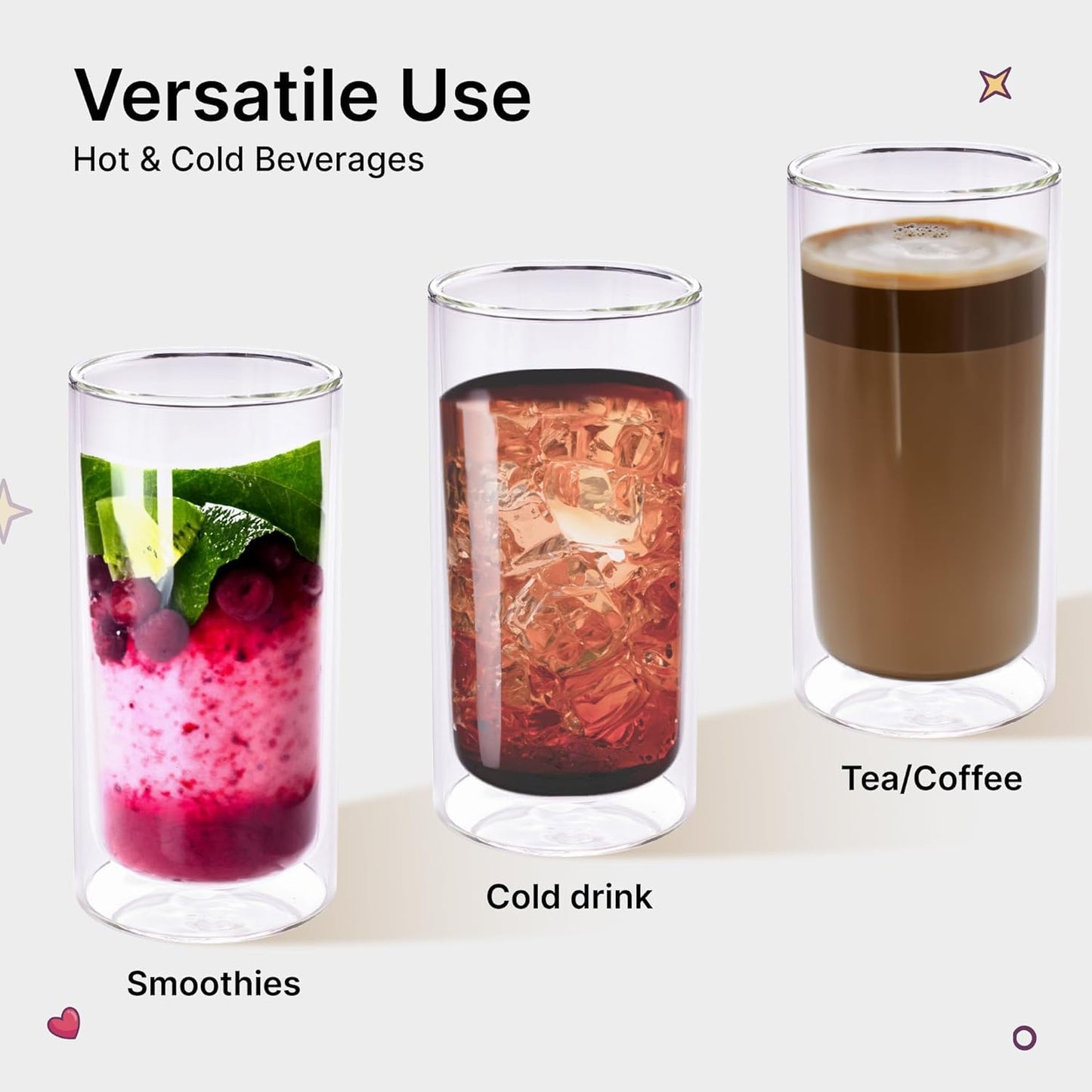 Kuber Industries double walled glass - elegant home use