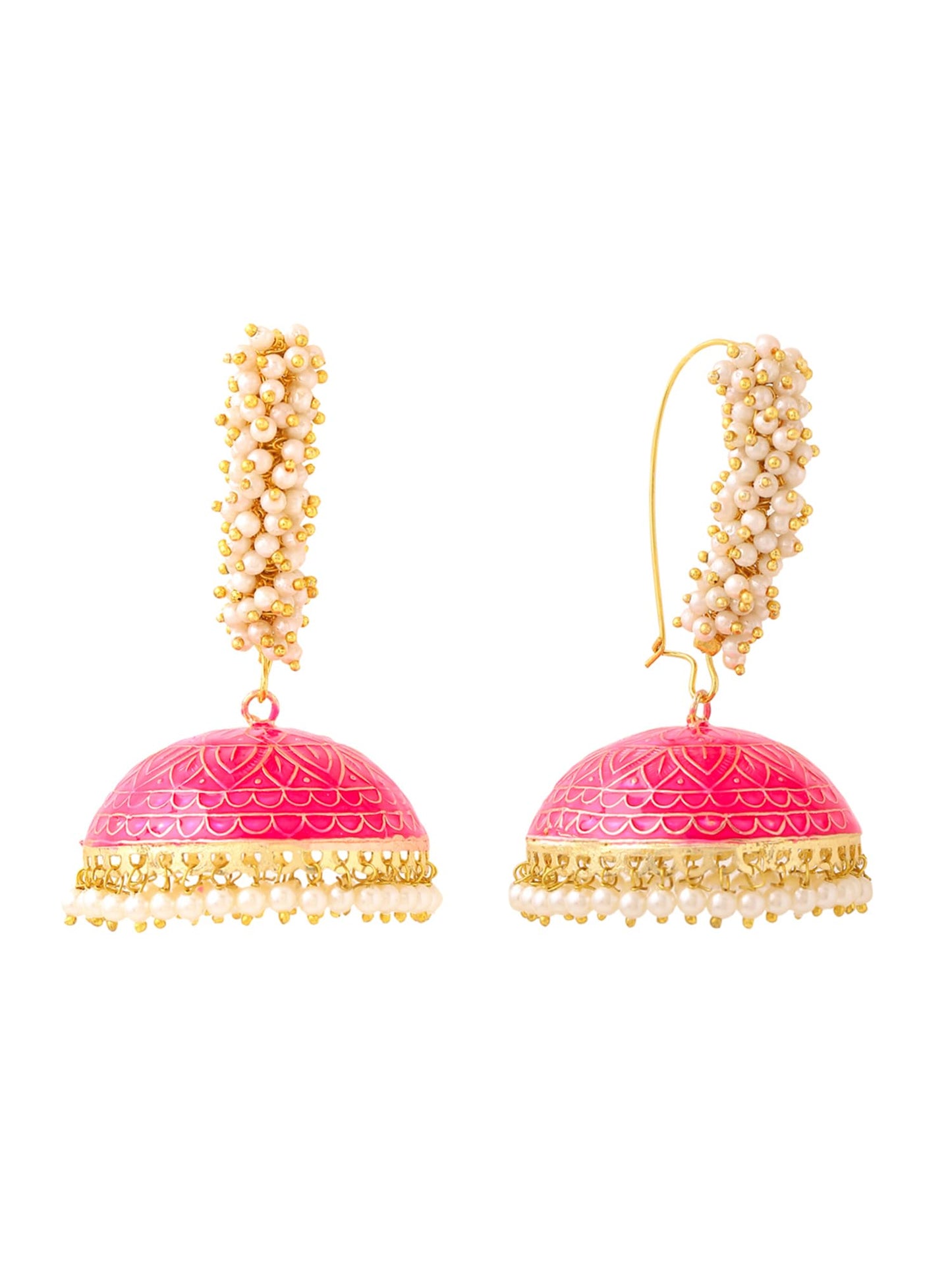 Yellow Chimes Meenakari Jhumka Earrings - Special Occasion Jewelry