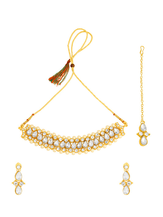 Yellow Chimes Necklace Set - Modern traditional attire complement