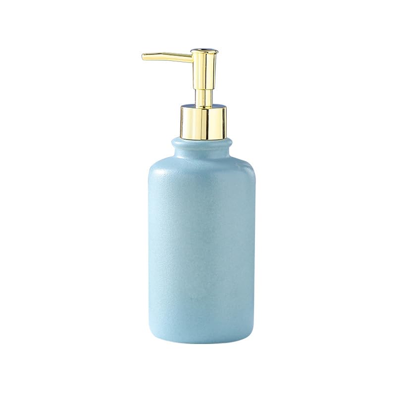 The Better Home 400ml Soap Dispenser Bottle - Blue |Ceramic Liquid Pump Dispenser for Kitchen, Wash-Basin, and Bathroom