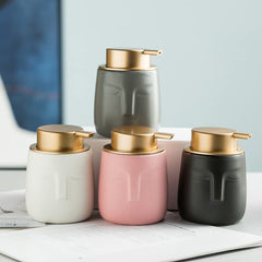 The Better Home 350ml Soap Dispenser Bottle - Pink |Ceramic Liquid Pump Dispenser for Kitchen, Wash-Basin, and Bathroom