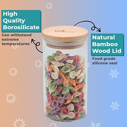 The Better Home Tall Jars 1000ml (Pack of 6) | Food Jars & Containers|Food Storage For Kitchen & SAVYA HOME 3mm HA Deep Kadai (20cm)-2.4 ltr |Pack and Store Combo (2 Jars + Kadai)