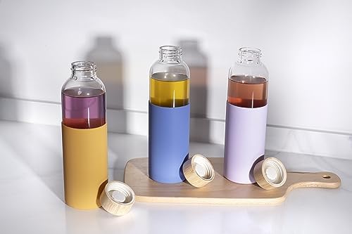 The Better Home Borosilicate Glass Water Bottle with Sleeve (500ml)