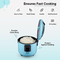 The Better Home FUMATO Cookeasy Automatic 500W Electric Rice Cooker 1.5L Blue & Stainless Steel Water Bottle 1 Litre Pack of 3 Blue