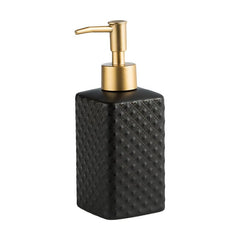 The Better Home 350ml Soap Dispenser Bottle - Black |Ceramic Liquid Pump Dispenser for Kitchen, Wash-Basin, and Bathroom