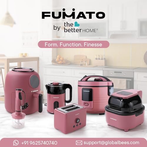 The Better Home FUMATO Turbo Pro 600W Electric Hand Blender 4-1 Pink & Stainless Steel Water Bottle 1 Litre Gold