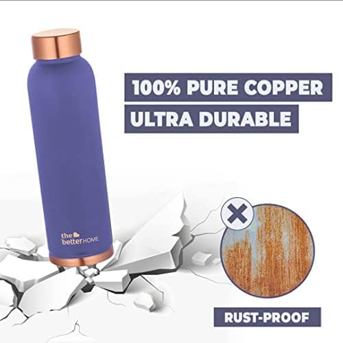 The Better Home 100% Pure Copper Water Bottle 1 Litre, Purple & Savya Home Hard Anodised Tawa, 25cm