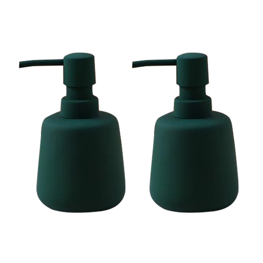 Set of 2: Soap Dispenser Bottles - Elegant & Functional Liquid Pump | 260ml | Green | For Kitchen & Bathroom