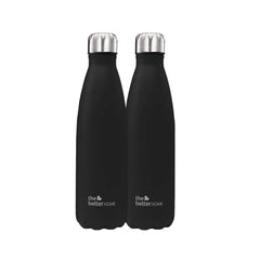 The Better Home Pack of 2 1000 ml Thermosteel Bottle | Doubled Wall 304 Stainless Steel | Stays Hot For 18 Hrs & Cold For 24 Hrs | Leakproof | Insulated Water Bottles for Office, Travel | Black