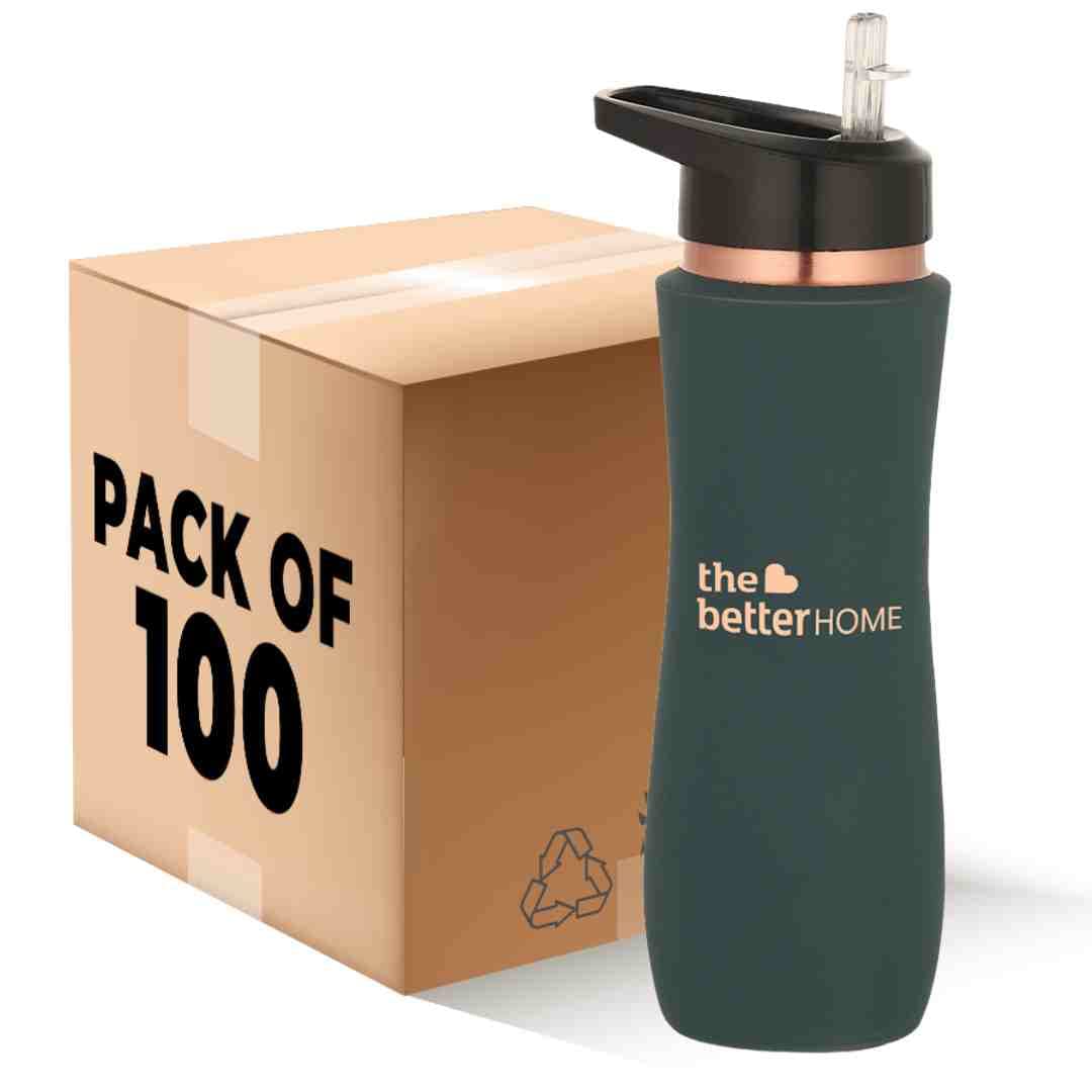 Pack of 100: 100% Pure Copper Sipper Water Bottles | BPA Free, Non-Toxic | Anti-Oxidant | 950ml | Copper