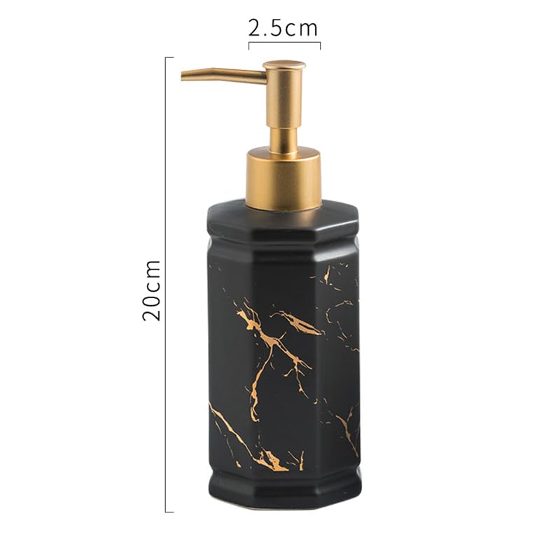 The Better Home 350ml Dispenser Bottle - Black | Ceramic Liquid Dispenser for Kitchen, Wash-Basin, and Bathroom | Ideal for Shampoo, Hand Wash, Sanitizer, Lotion, and More