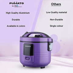 The Better Home FUMATO Cookeasy Automatic 500W Electric Rice Cooker 1.5L & Stainless Steel Water Bottle 1 Litre Pack of 3 Purple