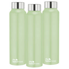 Stainless Steel Water Bottle 1 Litre (Green - Pack of 3)