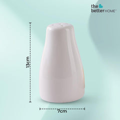The Better Home Ceramic Salt and Pepper Shaker Set | Set of 2 | White | Salt and Pepper Dispenser Sprinkler Bottle (Pack of 6)