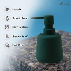 The Better Home 260ml Soap Dispenser Bottle - Green (Set of 2)  | Elegant and Functional Liquid Pump for Kitchen, Wash-Basin, and Bathroom