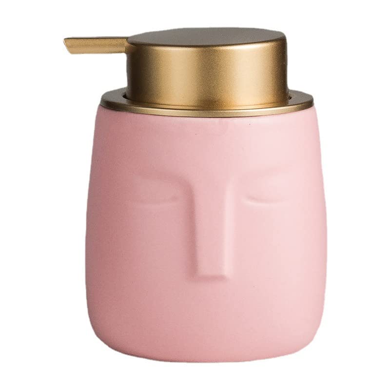 The Better Home 350ml Soap Dispenser Bottle - Pink |Ceramic Liquid Pump Dispenser for Kitchen, Wash-Basin, and Bathroom
