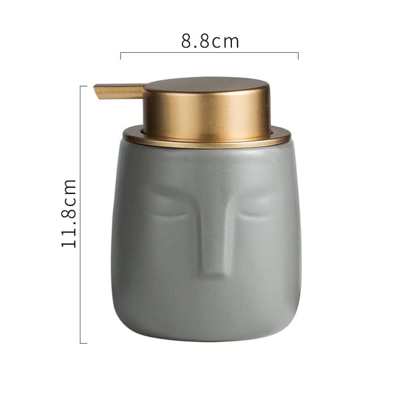 The Better Home 350ml Soap Dispenser Bottle - Grey (Set of 4) |Ceramic Liquid Pump Dispenser for Kitchen, Wash-Basin, and Bathroom