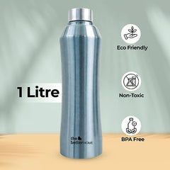 The Better Home Steel Water Bottle (3Pcs-1 Litre) Water Bottle For Kids School | Water Bottle For Home | Leak- Proof BPA Free | Gym Water Bottle | Water Bottle For Office | Aesthetic Water Bottle