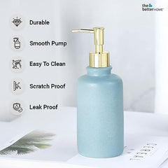 The Better Home 400ml Soap Dispenser Bottle - Blue (Set of 2) |Ceramic Liquid Pump Dispenser for Kitchen, Wash-Basin, and Bathroom