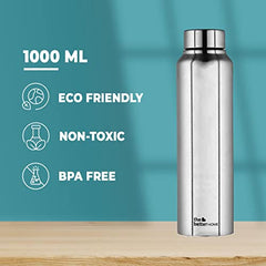 Stainless Steel Water Bottle 1 Litre (Silver - Pack of 1)