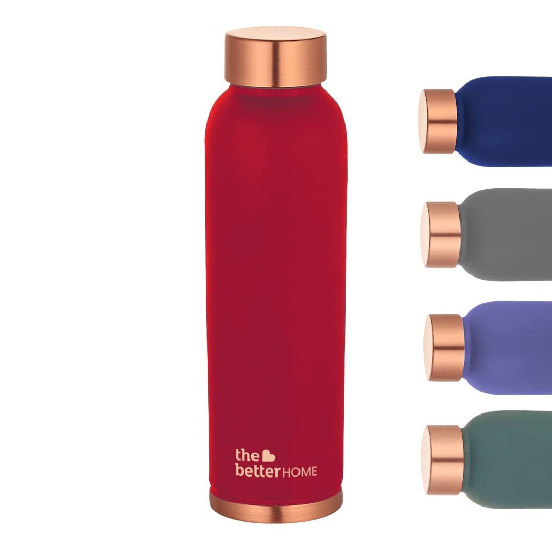 Copper Water Bottle - BPA Free, Leak Proof | 1 Litre Capacity | Maroon | Perfect for School & Office