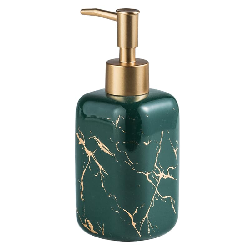 The Better Home 300ml Dispenser Bottle - Green | Ceramic Liquid Dispenser for Kitchen, Wash-Basin, and Bathroom | Ideal for Shampoo, Hand Wash, Sanitizer, Lotion, and More