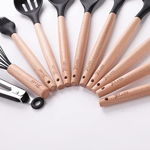 The Better Home 100% Pure Copper Water Bottle 1 Litre, Grey & Savya Home 12 pcs Silicon Spatula Set, Black