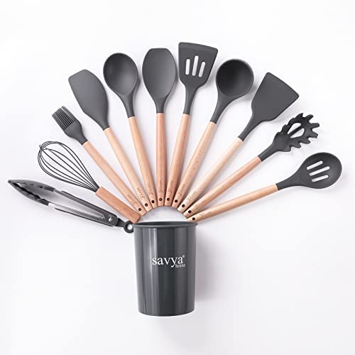 The Better Home 100% Pure Copper Water Bottle 1 Litre, Teal & Savya Home 12 pcs Silicon Spatula Set, Grey