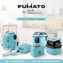 The Better Home FUMATO 1000 Watt 2 Slice Pop-up Toastmate Toaster & Stainless Steel Water Bottle 1 Litre Pack of 5 Blue