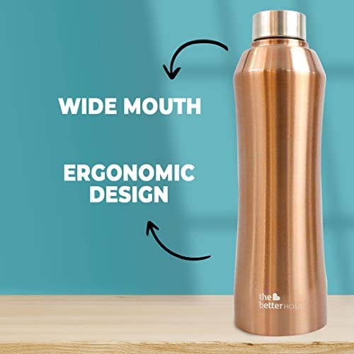 The Better Home 1 litre Stainless Steel Water Bottle | Leak Proof, Durable & Rust Proof | Non-Toxic & BPA Free Eco Friendly Stainless Steel Water Bottle | Pack of 5 Metalic Blue (Pack of 1, Gold)