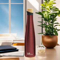 The Better Home Insulated Thermosteel Bottle with Cork Cap 500ml | 18h of Insulation | Hot and Cold Water Bottle for Kids School Office Gym | Anti Rust | Leak Proof | BPA Free | Wine Colour