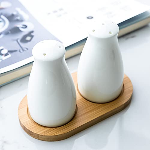 The Better Home Ceramic Salt and Pepper Shaker Set | Set of 2 | White | Salt and Pepper Dispenser Sprinkler Bottle