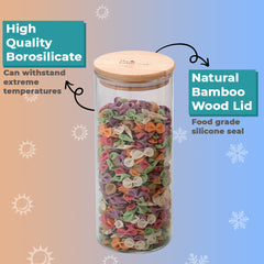 Tall Borosilicate Jars 1000ml (Pack of 6)