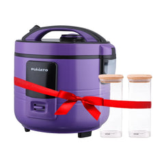 The Better Home Fumato's Kitchen and Appliance Combo|Rice Cooker + Rectangular Glass Jar 1000ml, Set of 2 |Food Grade Material| Ultimate Utility Combo for Home| Purple
