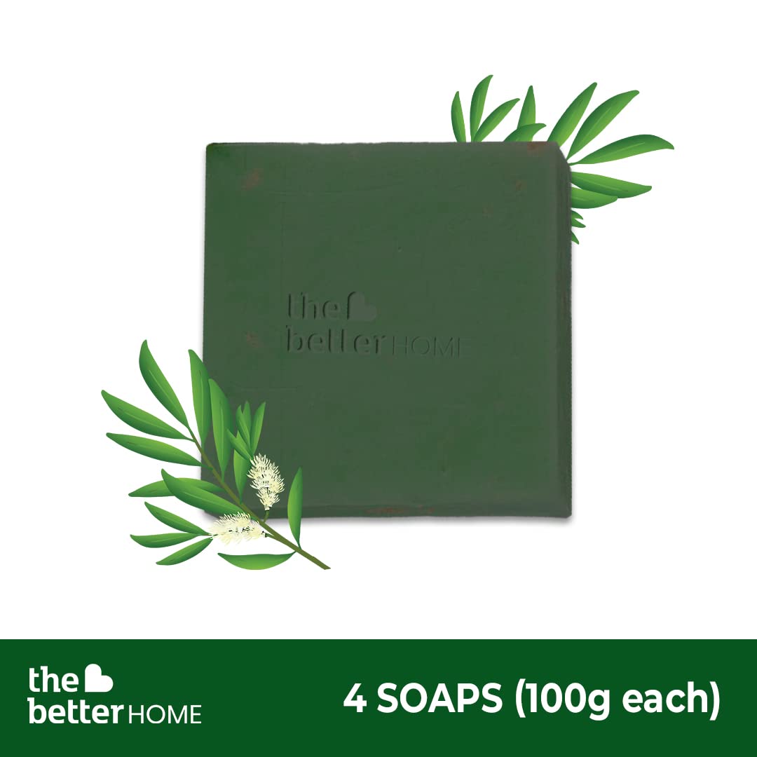 Tea Tree Soap (Pack of 4) | Organic Natural Hand Made Bathing Soap Bar | (Tea Tree)
